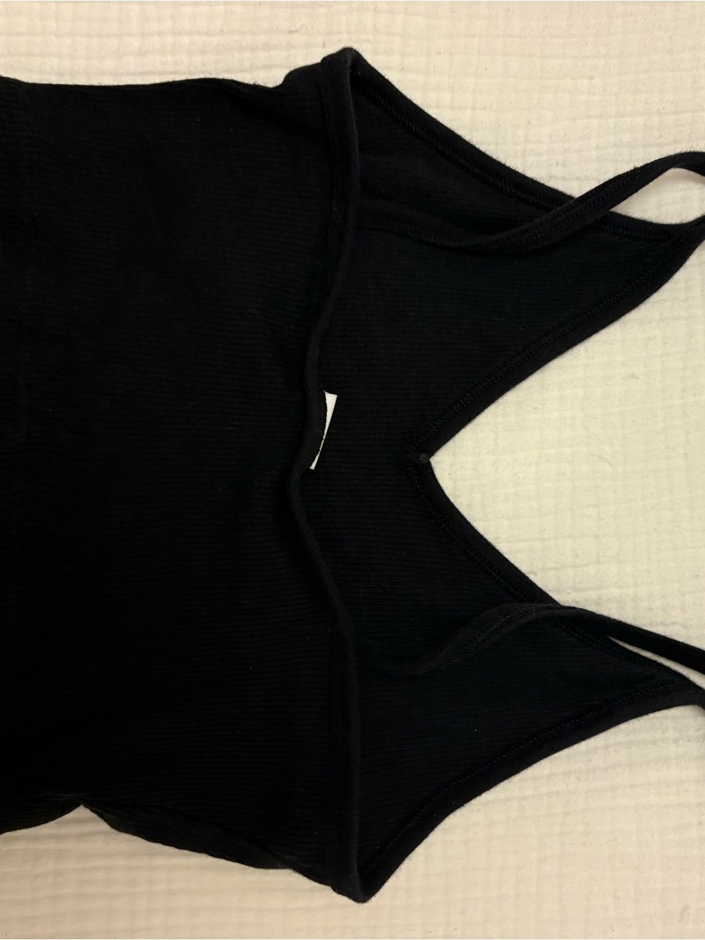 Black Ribbed Tank Top - Picture 2 of 3